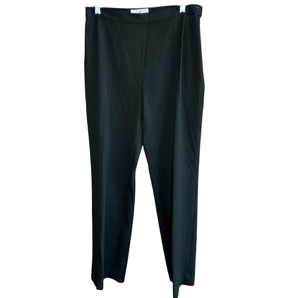 Vertigo Paris Pants Made in France Vintage Black Side Zip Straight Leg Size 12